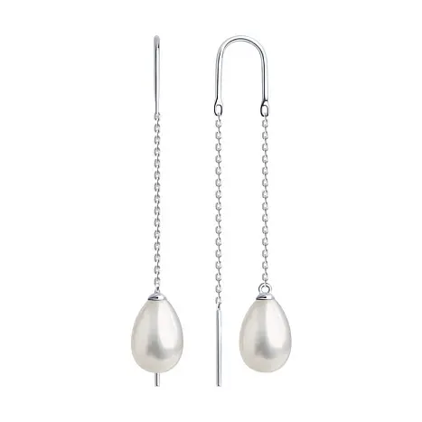 Серьги цепочки из серебра