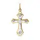 Подвеска крест из комбинированного золота