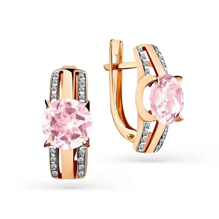 Серьги с английским замком из красного золота