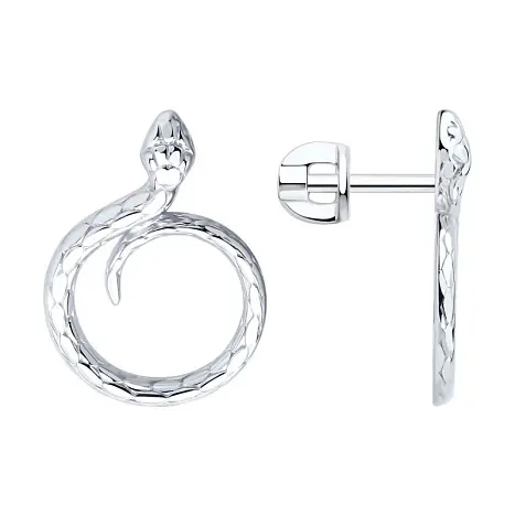 Серьги пуссеты из серебра