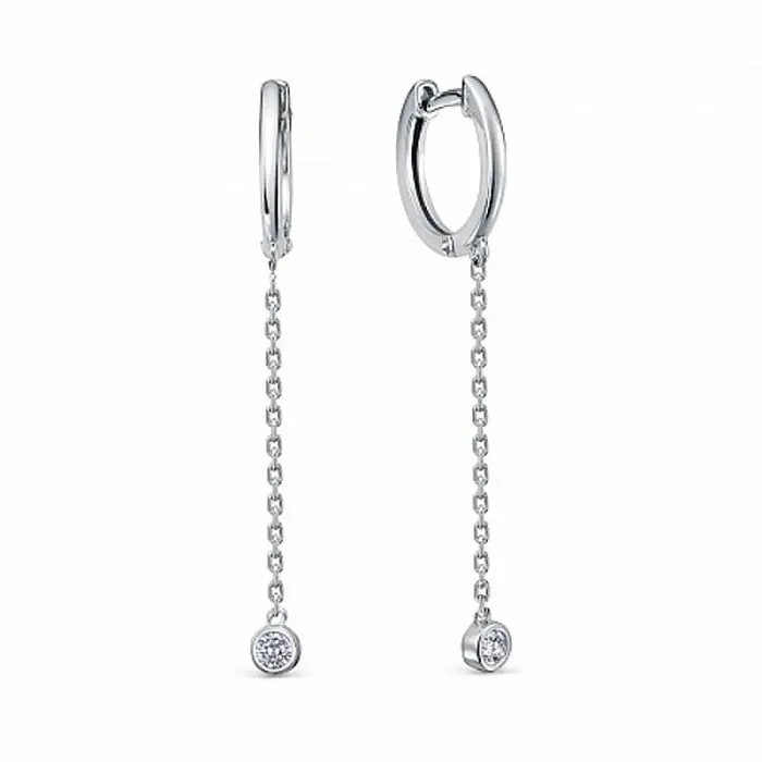 Серьги подвесные из серебра