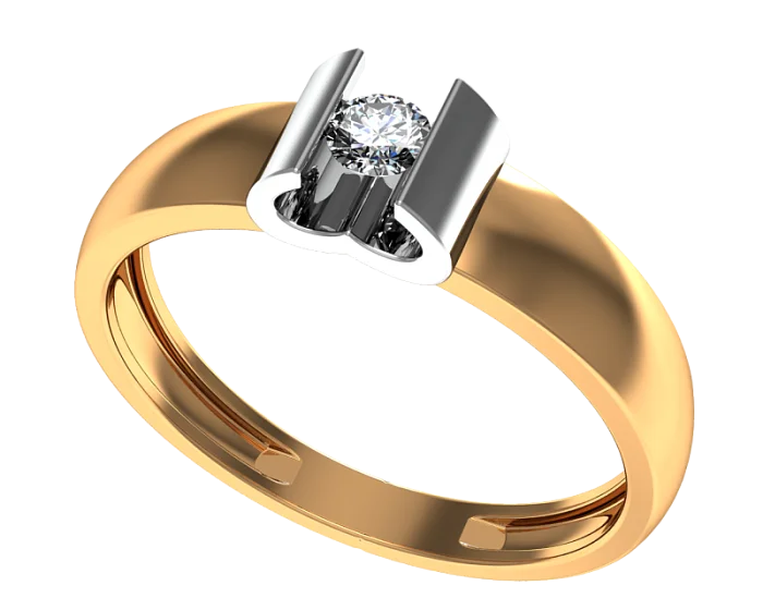 Кольцо помолвочное из белого золота