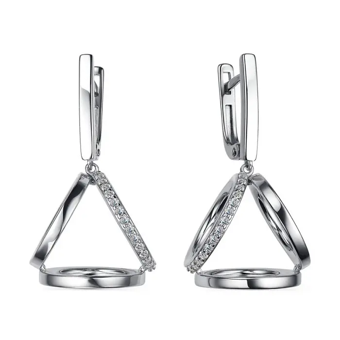 Серьги подвесные из серебра