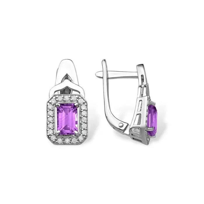 Серьги с английским замком из серебра