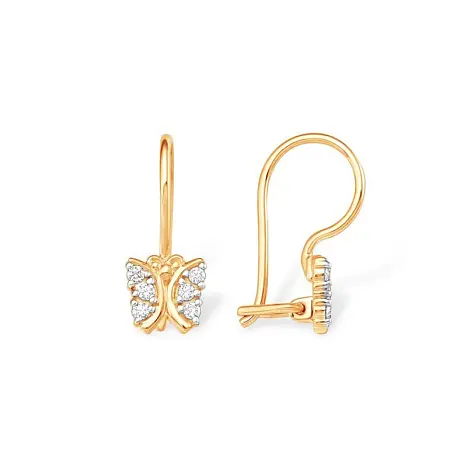 Серьги детские из красного золота