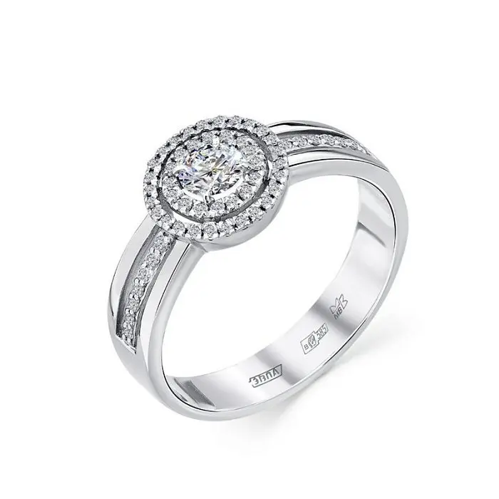 Кольцо декоративное из белого золота вид 1