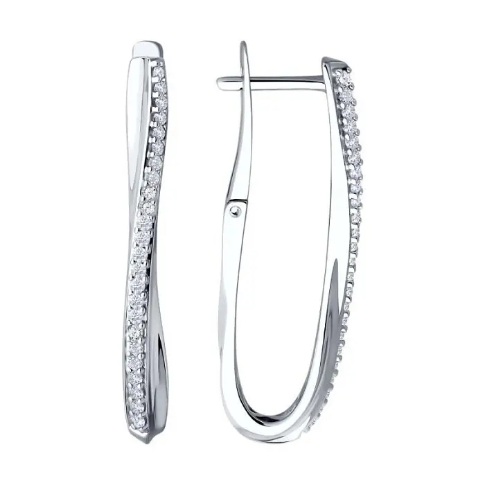 Серьги с английским замком из серебра