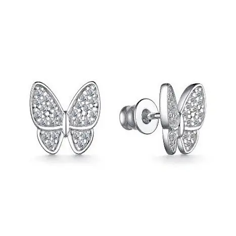 Серьги пуссеты из серебра