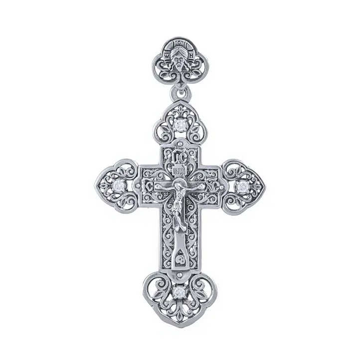 Подвеска крест из серебра