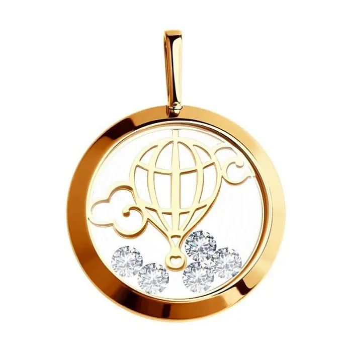 Подвеска декоративная из красного золота