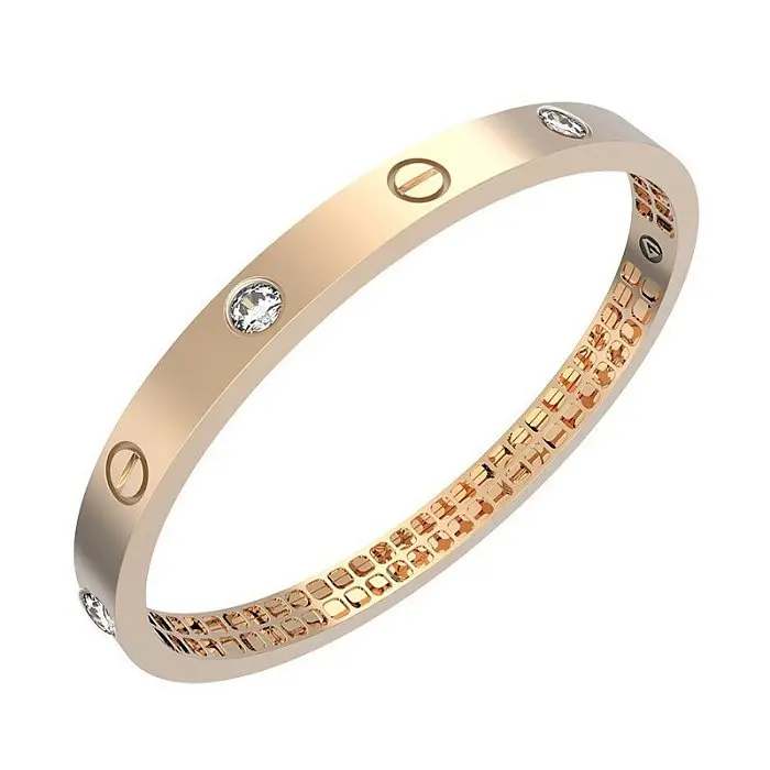 Браслет жесткий из комбинированного золота