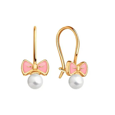 Серьги детские из красного золота