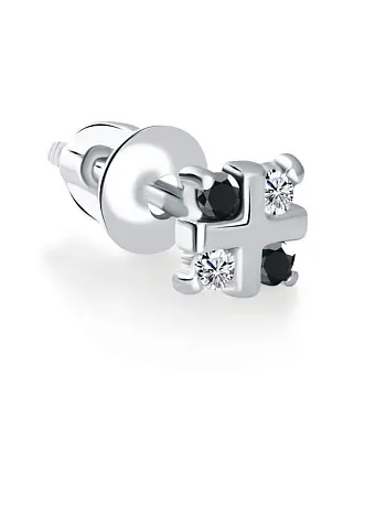 Серьги одиночные из серебра