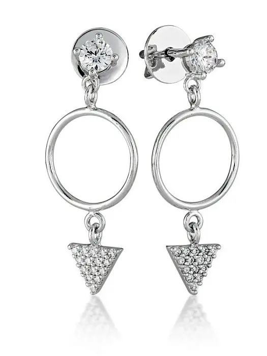 Серьги подвесные из серебра