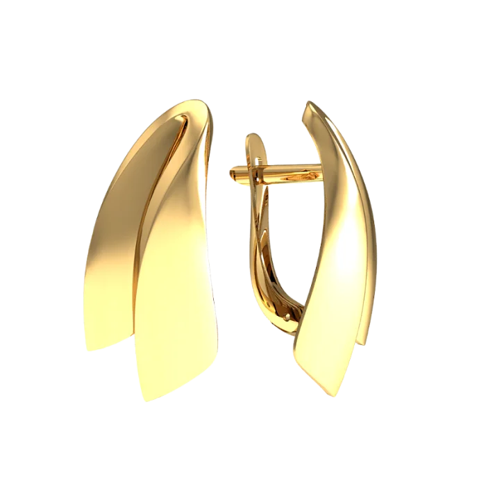 Серьги с английским замком из красного золота