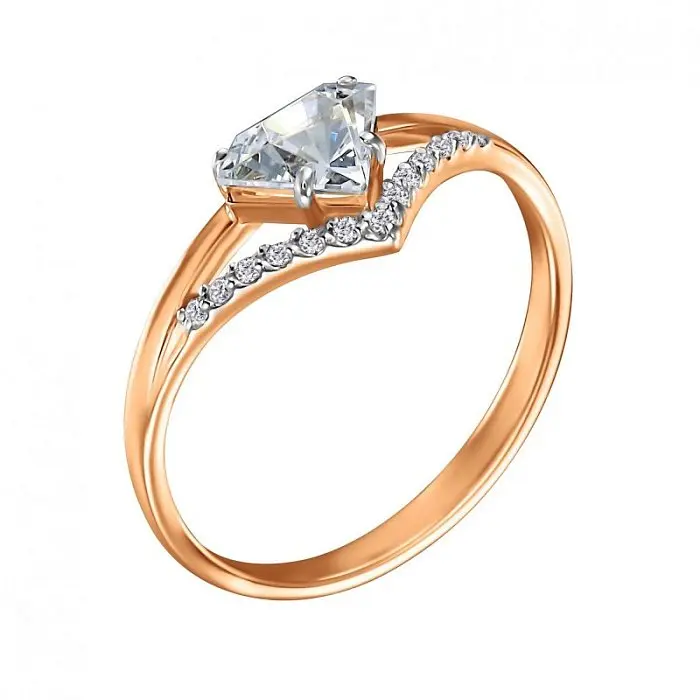 Кольцо декоративное из красного золота