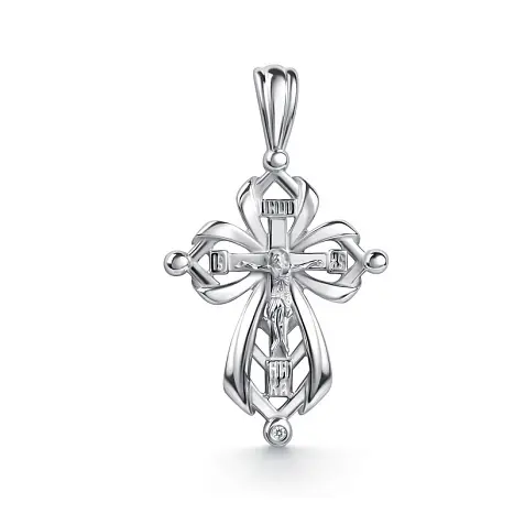 Подвеска крест из серебра