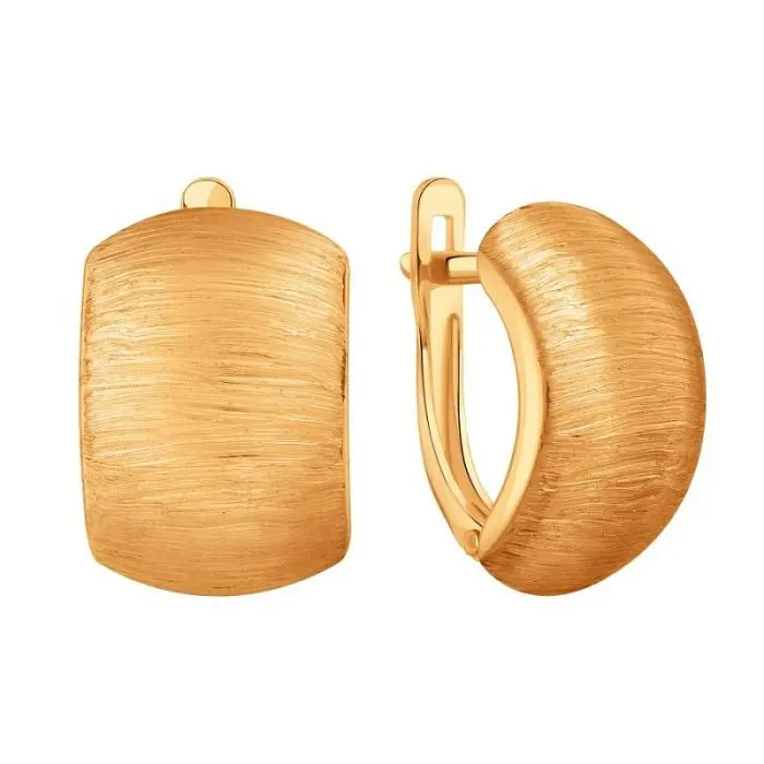 Серьги с английским замком из красного золота