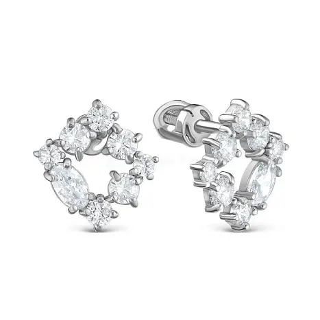 Серьги пуссеты из серебра
