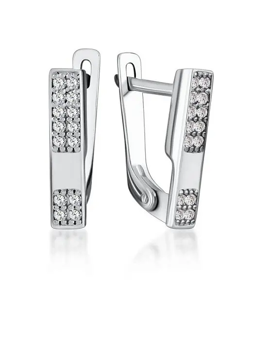 Серьги с английским замком из серебра вид 1