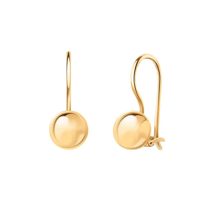 Серьги петельки из красного золота