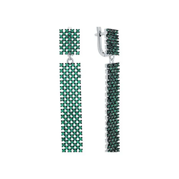 Серьги подвесные из серебра