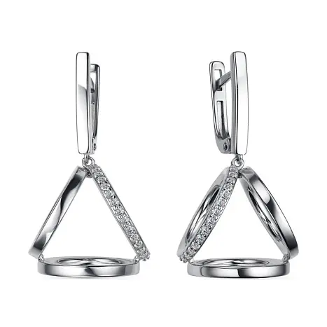 Серьги подвесные из серебра