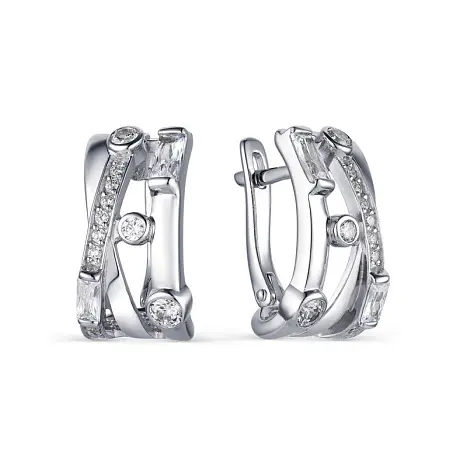 Серьги с английским замком из серебра
