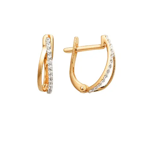 Серьги детские из красного золота