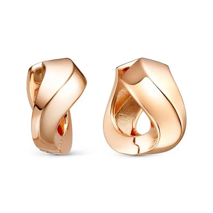 Серьги с английским замком из красного золота