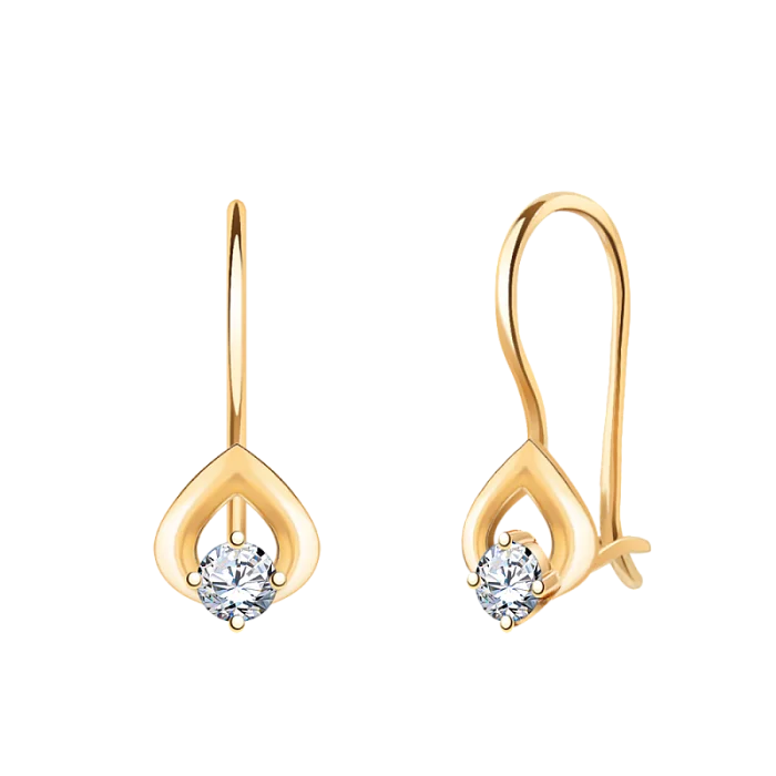 Серьги детские из красного золота