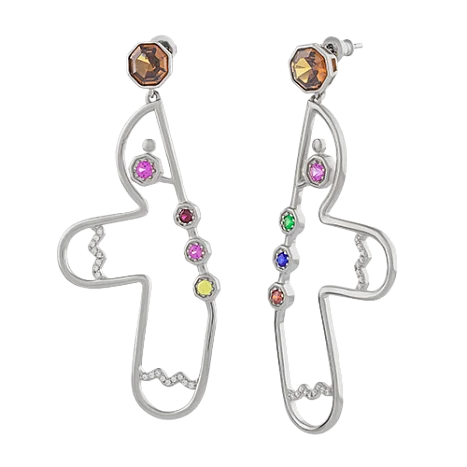 Серьги подвесные из серебра