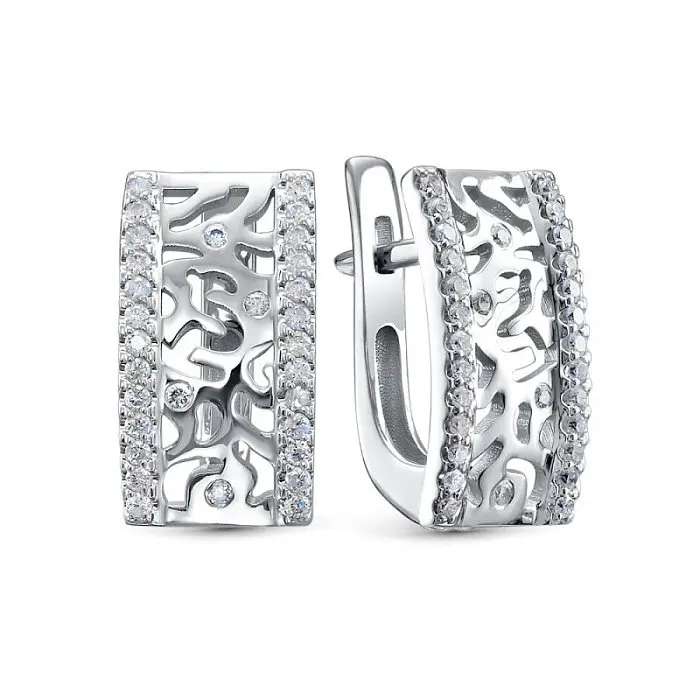 Серьги с английским замком из желтого золота