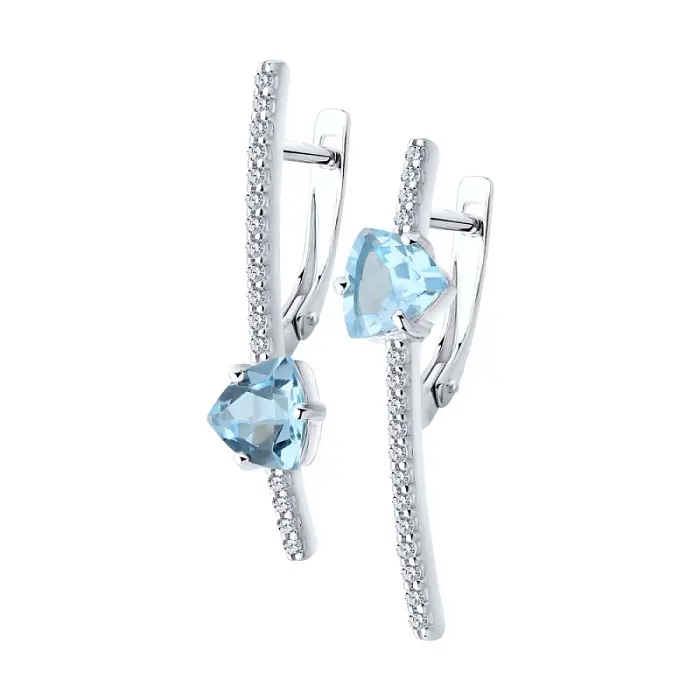 Серьги с английским замком из серебра