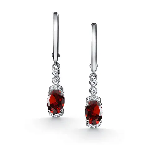 Серьги подвесные из серебра