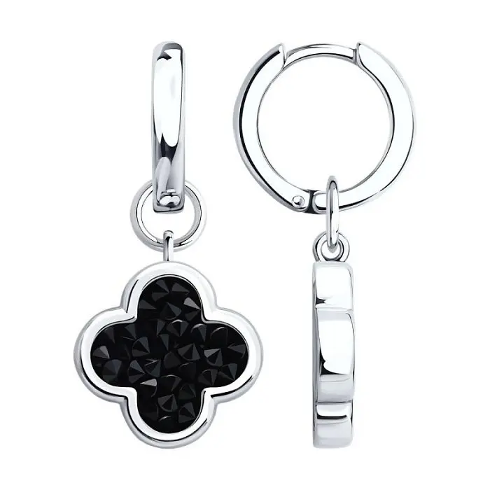 Серьги подвесные из серебра