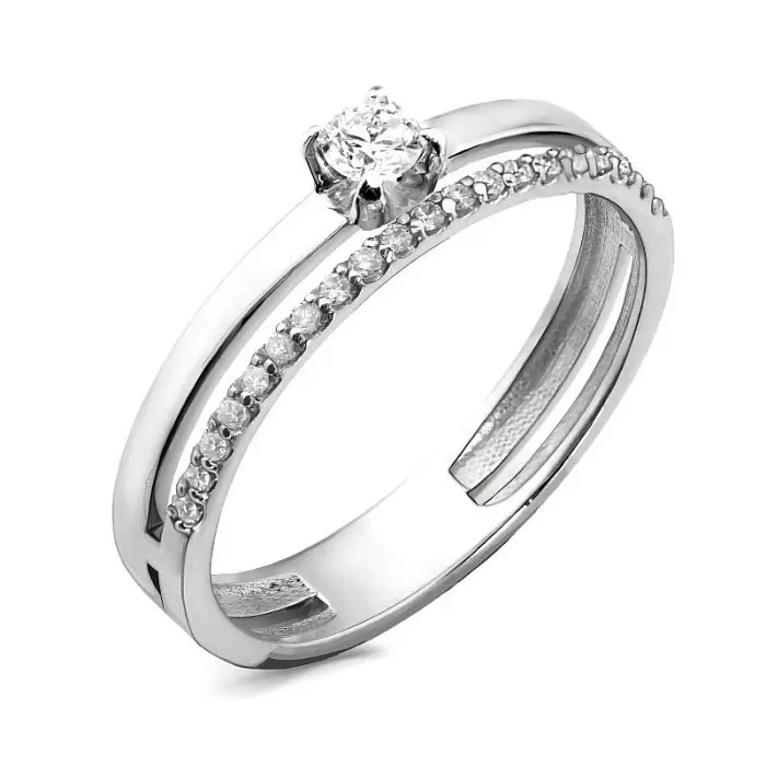 Кольцо декоративное из белого золота