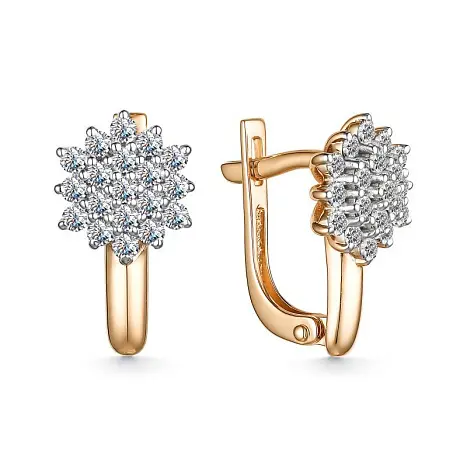 Серьги с английским замком из красного золота