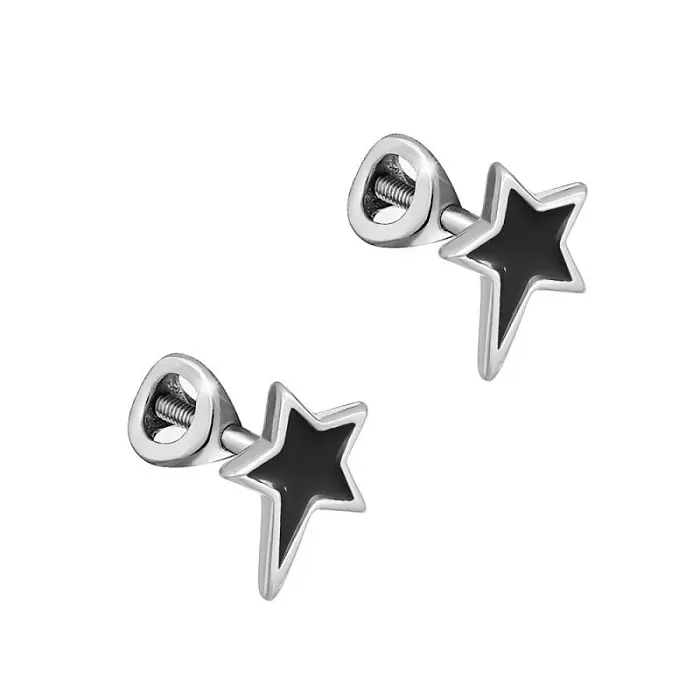 Серьги пуссеты из серебра