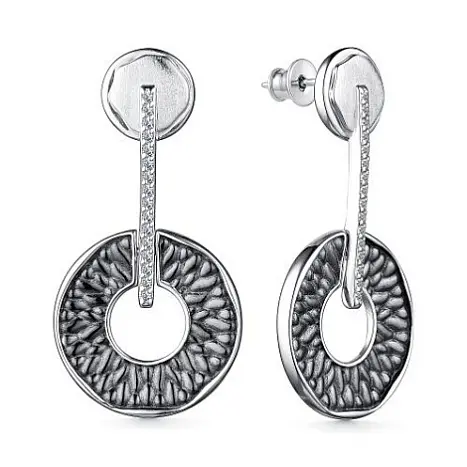 Серьги подвесные из серебра