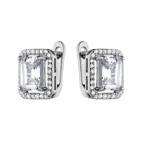 Серьги с английским замком из серебра