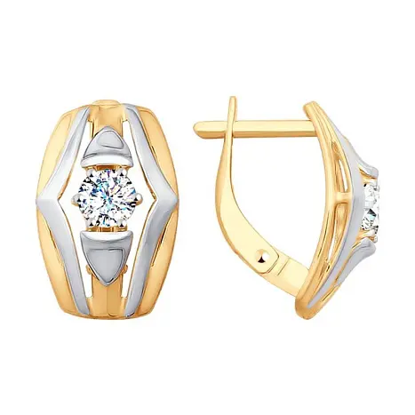 Серьги с английским замком из красного золота