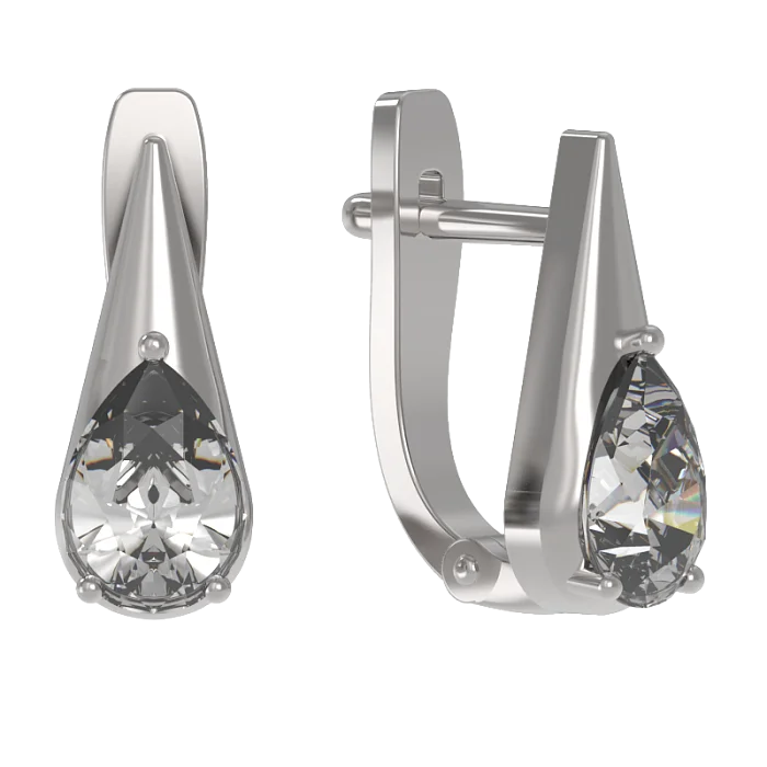 Серьги с английским замком из серебра