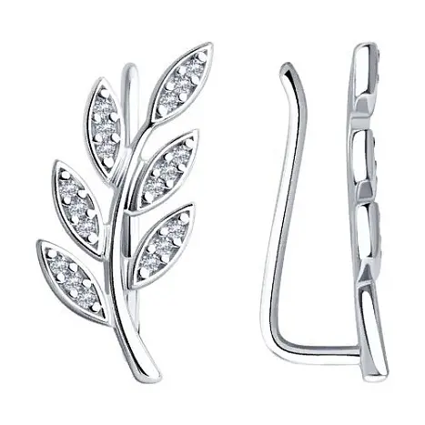 Серьги зажимы из серебра