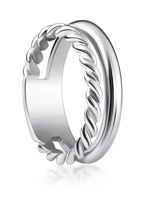 Кольцо декоративное из серебра вид 1