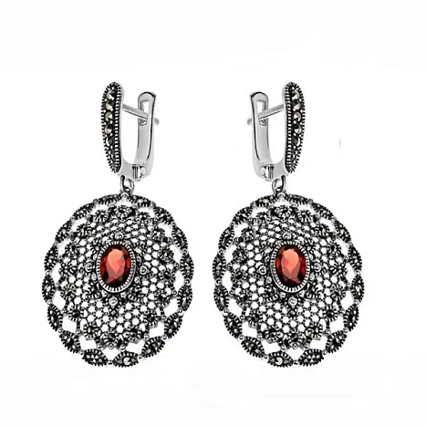 Серьги подвесные из серебра
