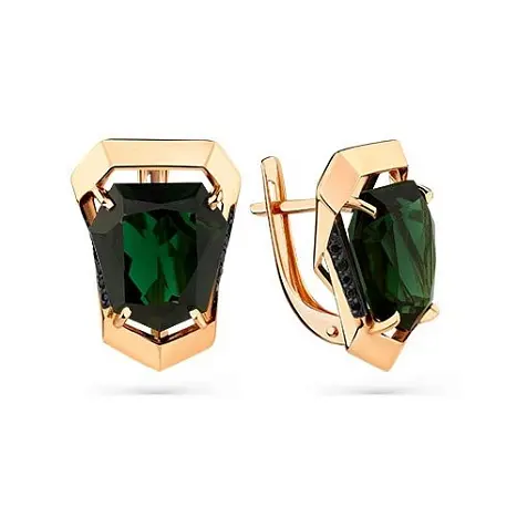 Серьги с английским замком из красного золота