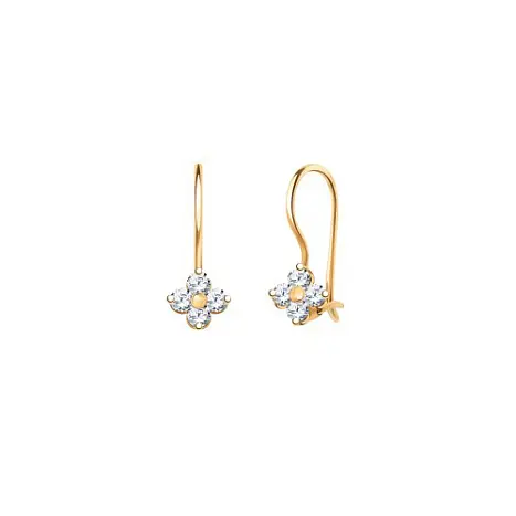 Серьги детские из красного золота