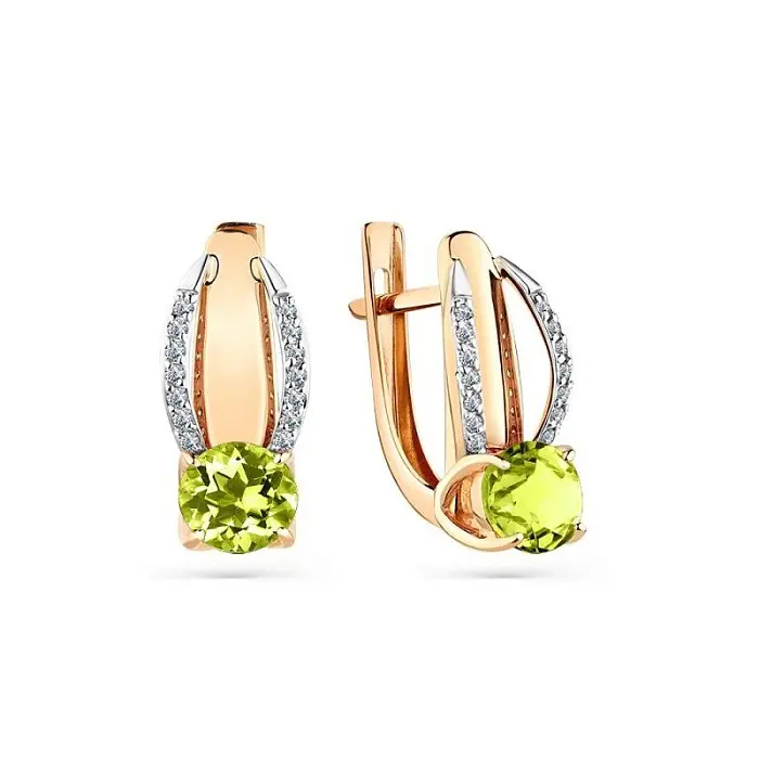 Серьги с английским замком из красного золота