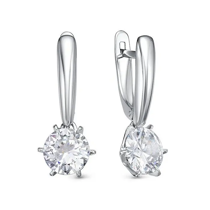 Серьги подвесные из серебра